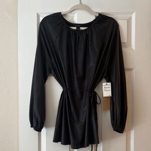 Nordstrom Halogen Black Tie-Waist Tunic